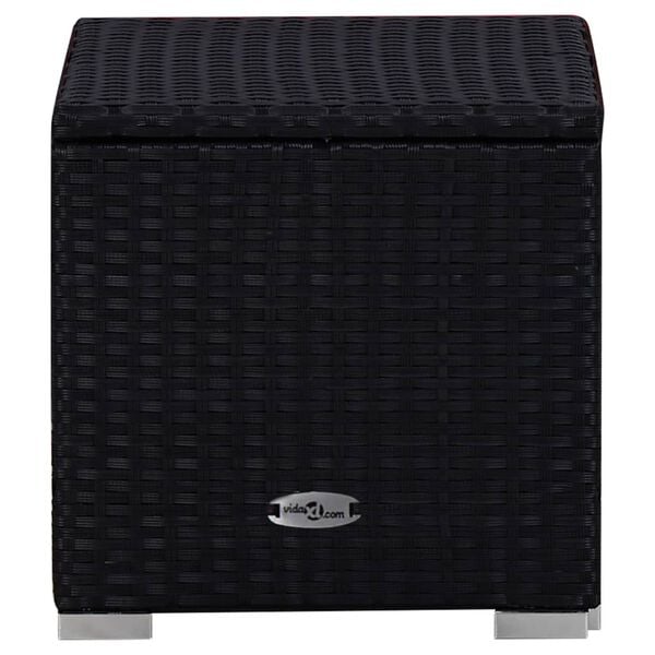 vidaXL 3 Piece Garden Sun Loungers with Tea Table Poly Rattan Black