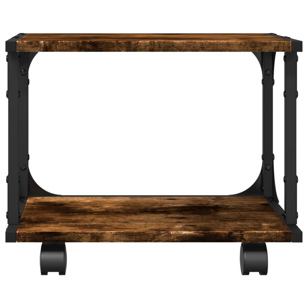 vidaXL Printer Stand 2-Tier Smoked Oak 41x28x33.5 cm Engineered Wood