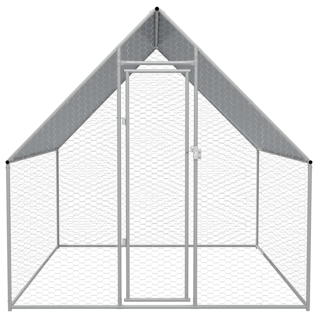 vidaXL Outdoor Chicken Cage 2x2x1.92 m Galvanised Steel
