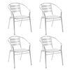 vidaXL 5 Piece Outdoor Dining Set Aluminium Silver