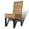 vidaXL Dining Chairs 2 pcs Abaca and Solid Mango Wood