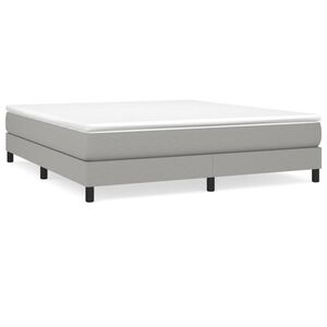vidaXL Box Spring Bed with Mattress Light Grey 193x203 cm Fabric