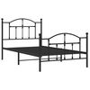 vidaXL Metal Bed Frame without Mattress with Footboard Black 100x190cm