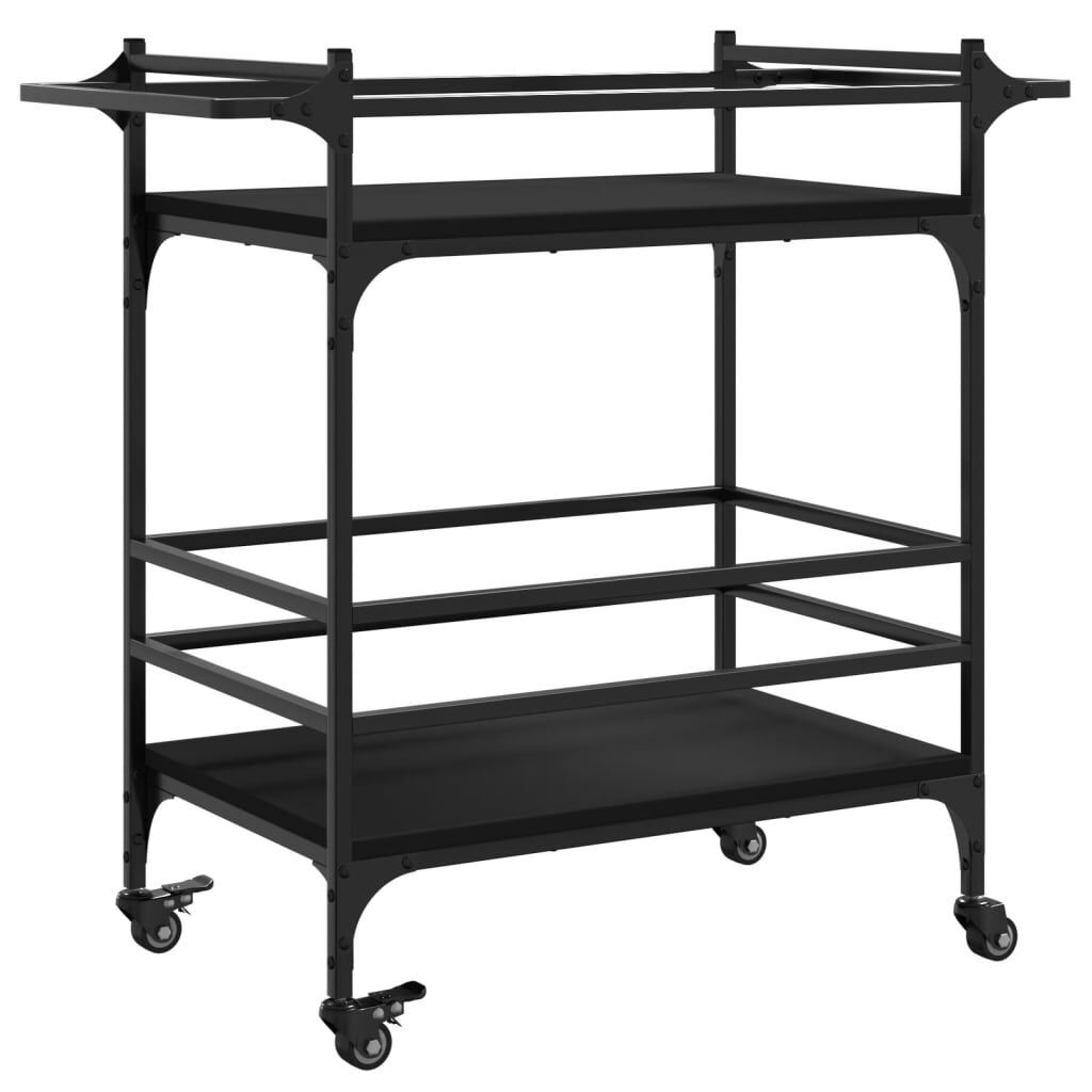 vidaXL Kitchen Trolley Black 82x40x78.5 cm Engineered Wood