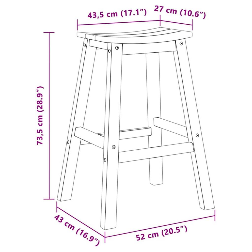 vidaXL Garden Bar Set 6 pcs Black HDPE