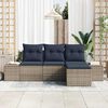 vidaXL Sofa Set with Cushion 4 pcs Grey Poly Rattan
