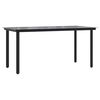 vidaXL Garden Dining Set with Cushion 7 pcs Black Poly Rattan