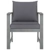 vidaXL Garden Chairs 2 pcs with Dark Grey Cushions Solid Acacia Wood