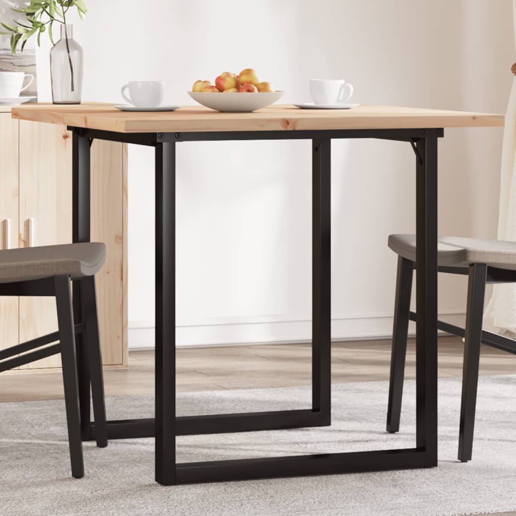 vidaXL Dining Table O-Frame 80x80x75.5 cm Solid Wood Pine and Steel