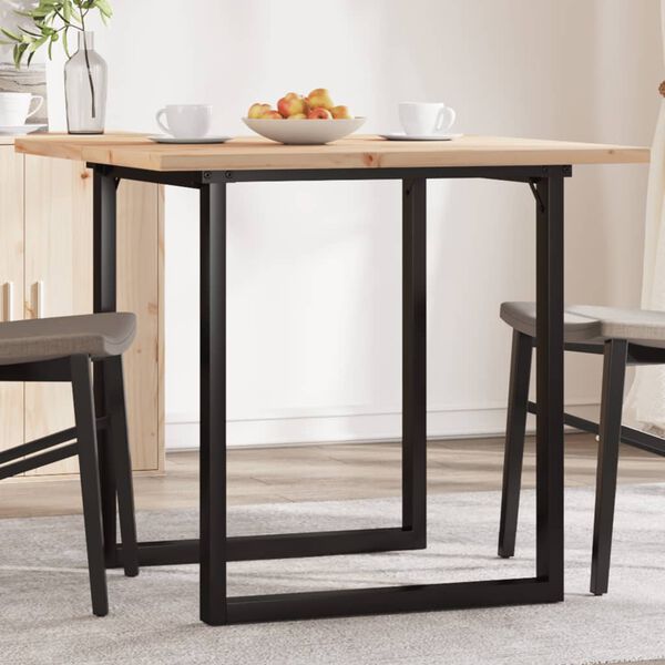vidaXL Dining Table O-Frame 80x80x75.5 cm Solid Wood Pine and Steel