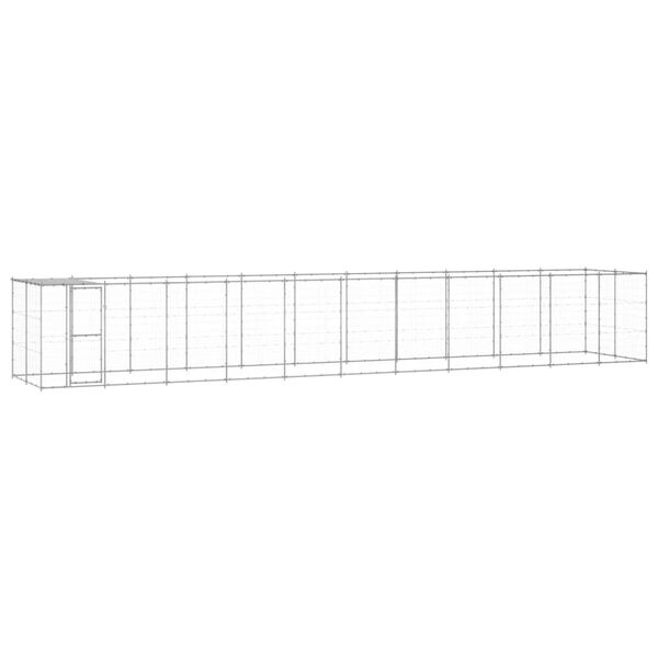 vidaXL Outdoor Dog Kennel Galvanised Steel with Roof 26.62 m&sup2;