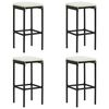 vidaXL 5 Piece Garden Bar Set with Cushions Poly Rattan Black