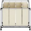vidaXL Laundry Sorter with 4 Bags Cream Steel