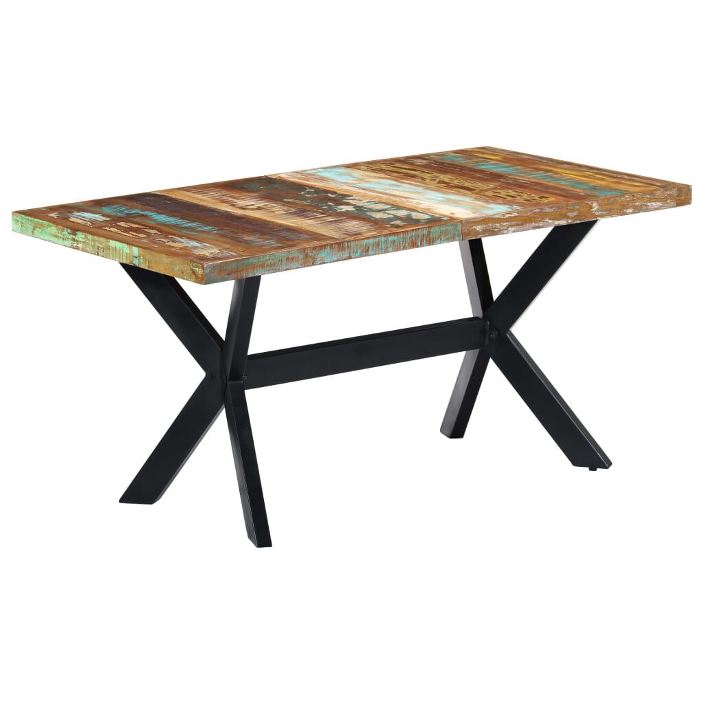 vidaXL Dining Table 160x80x75 cm Solid Reclaimed Wood