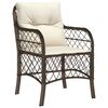vidaXL Garden Dining Set with Cushion 5 pcs Brown Poly Rattan