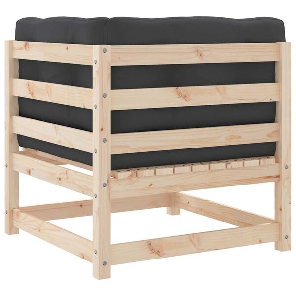 vidaXL Garden Sofas Corner with Cushions 2 pcs Solid Wood Pine
