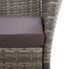vidaXL Garden Chairs 2 pcs with Cushions Poly Rattan Grey