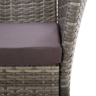vidaXL Garden Chairs 2 pcs with Cushions Poly Rattan Grey