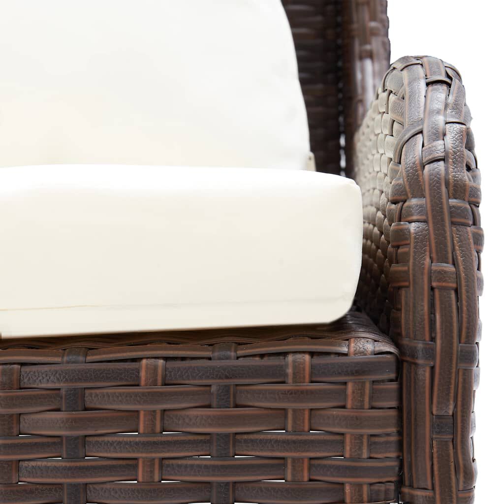 vidaXL Garden Corner Sofas 2 pcs Poly Rattan Brown