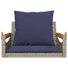 vidaXL Swing Bench with Cushions Grey 63x62x40 cm Poly Rattan