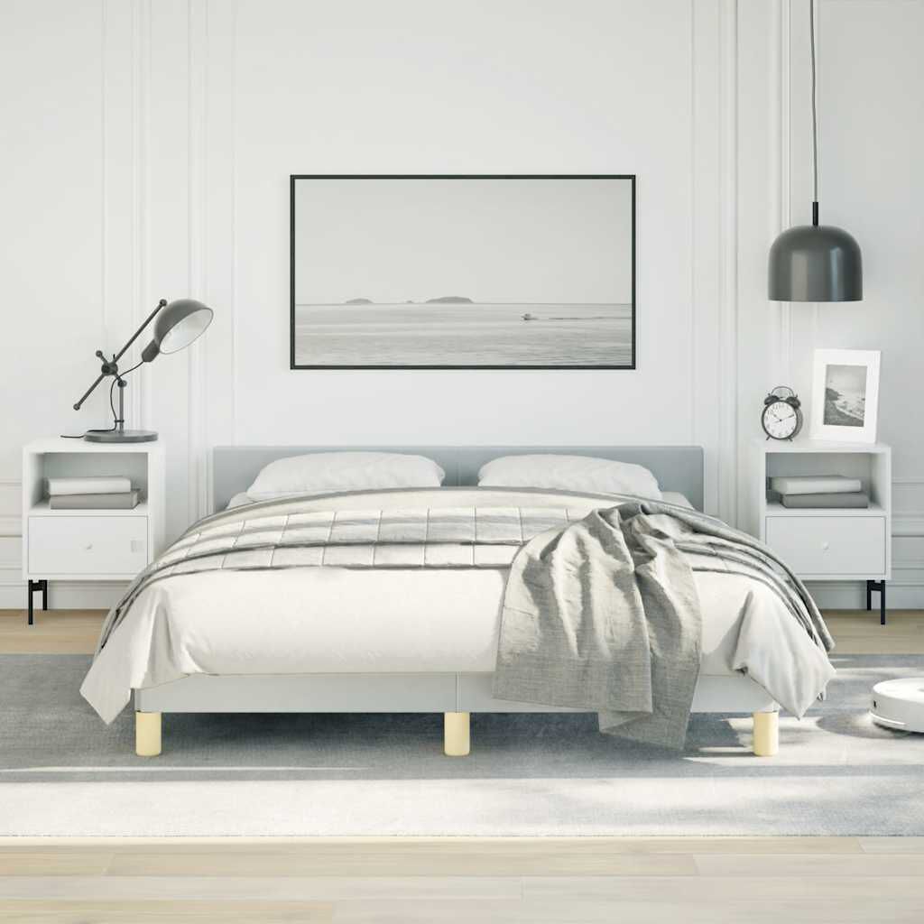 vidaXL Bed Frame without Mattress Light Grey Full Fabric