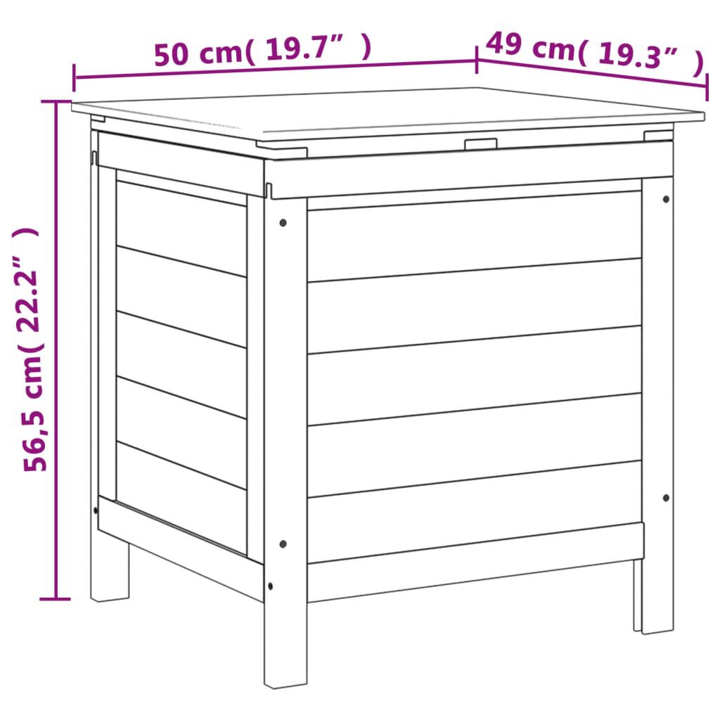 vidaXL Garden Storage Box White 50x49x56.5 cm Solid Wood Fir