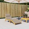 vidaXL Sun Lounger Cushion Taupe 186x58x4cm Oxford Fabric