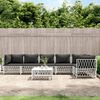 vidaXL 7 Piece Garden Lounge Set with Cushions White Steel