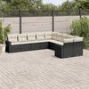 vidaXL 10 Piece Garden Sofa Set with Cushions Black Poly Rattan