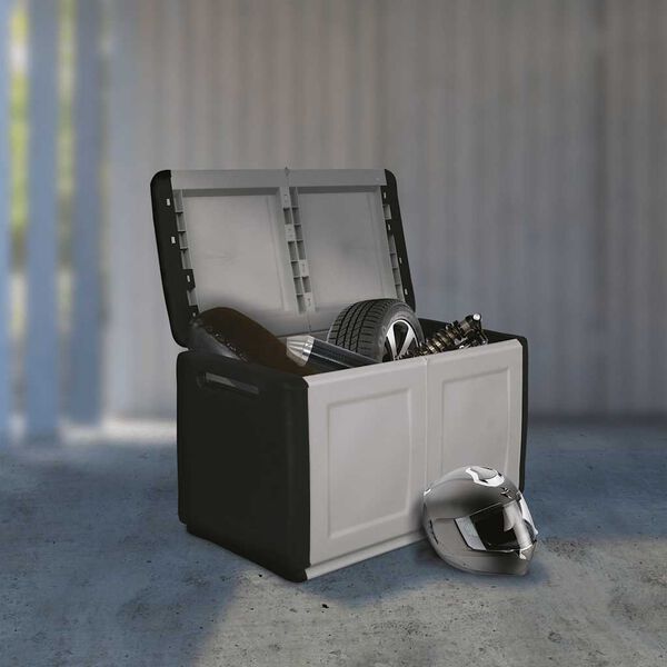 vidaXL Garden Storage Box 96x53x57 cm 230 L Dark Grey and Black