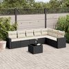 vidaXL 8 Piece Garden Sofa Set with Cushions Black Poly Rattan
