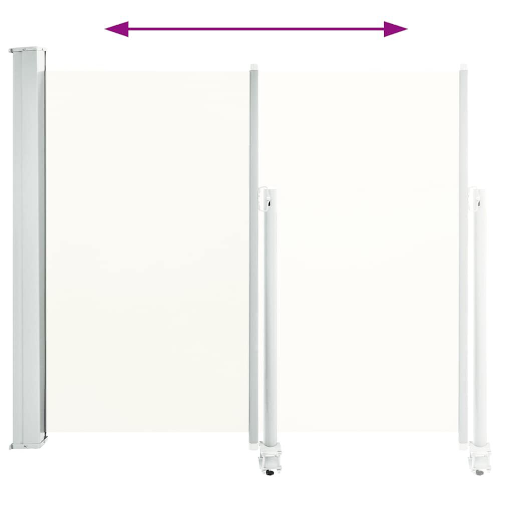 vidaXL Patio Retractable Side Awning 120 x 300 cm Cream