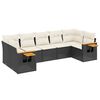 vidaXL 7 Piece Garden Sofa Set with Cushions Black Poly Rattan