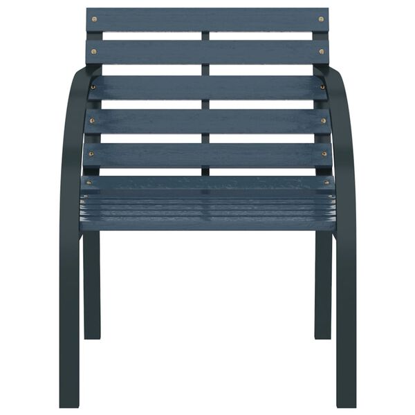 vidaXL Garden Chairs 2 pcs Grey Wood
