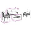 vidaXL 4 Piece Garden Sofa Set with Cushions Brown Poly Rattan