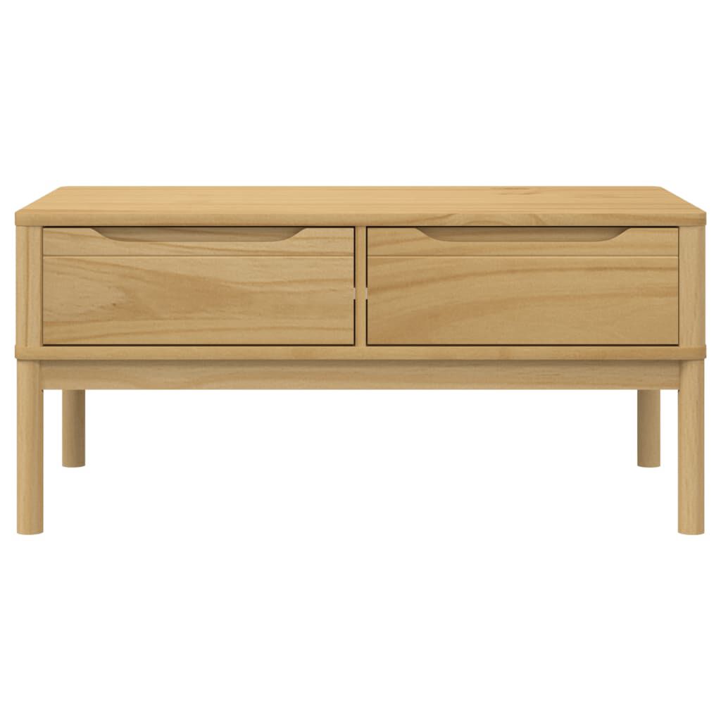 vidaXL Coffee Table FLORO Wax Brown 99x55.5x45 cm Solid Pine Wood