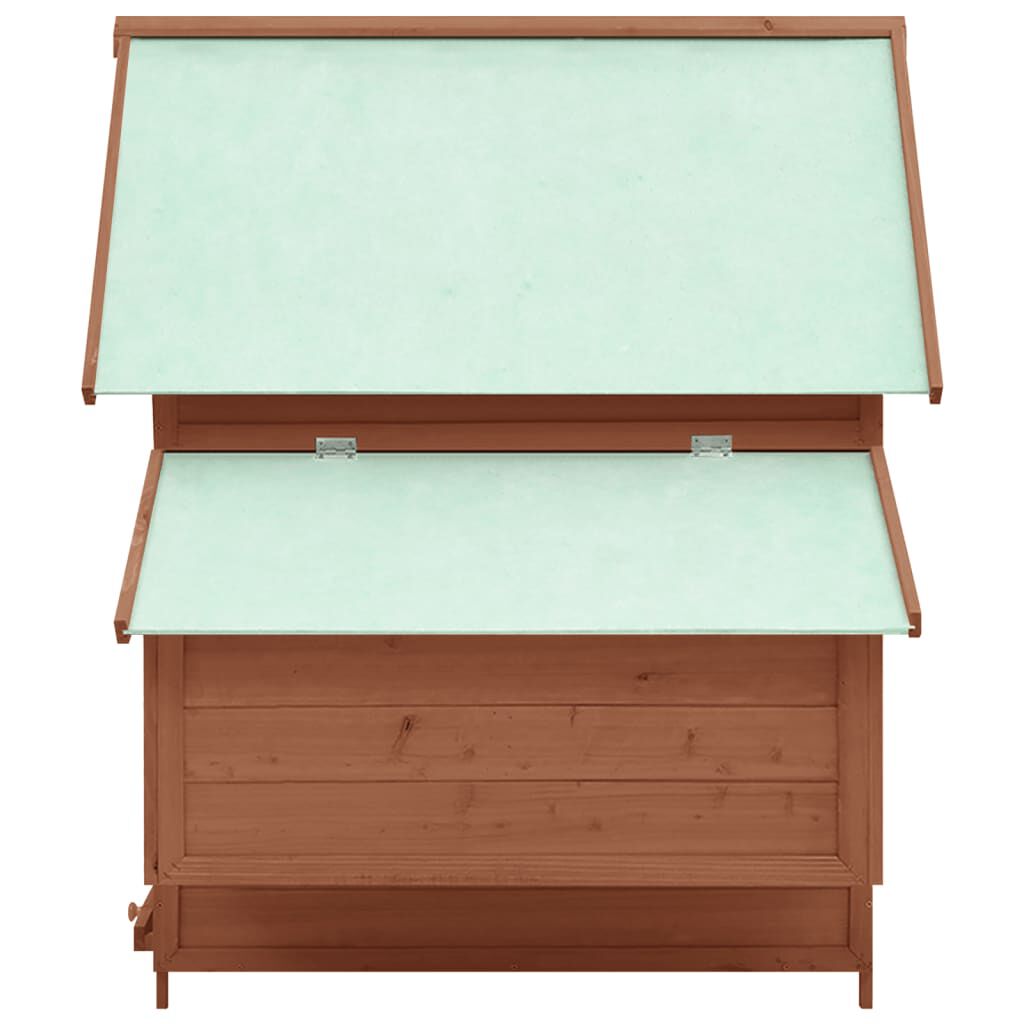 vidaXL Chicken Coop Mocha and White 150x96x110 cm Solid Firwood