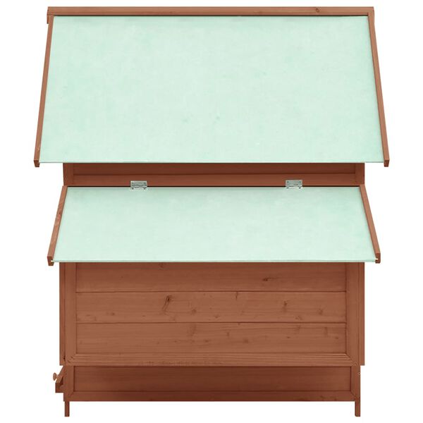 vidaXL Chicken Coop Mocha and White 150x96x110 cm Solid Firwood