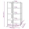 vidaXL 5-Layer Corner Shelf Silver Steel&Engineered Wood