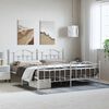 vidaXL Metal Bed Frame without Mattress with Footboard White 193x203cm