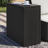 vidaXL Garden Side Table with Glass Top Black 58x27.5x55 cm Poly Rattan