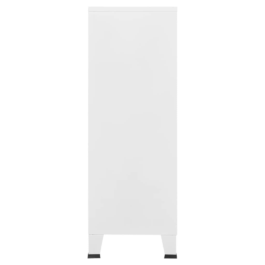 vidaXL Industrial Storage Chest White 75x40x115 cm Metal