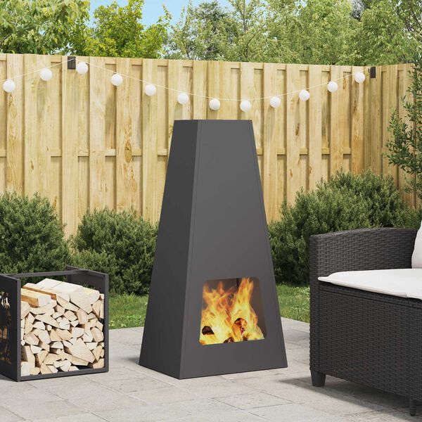 vidaXL Fire Pit Black 50 x 35 x 100 cm Cold-rolled steel