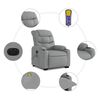 vidaXL Electric Stand up Massage Recliner Chair Light Grey Fabric