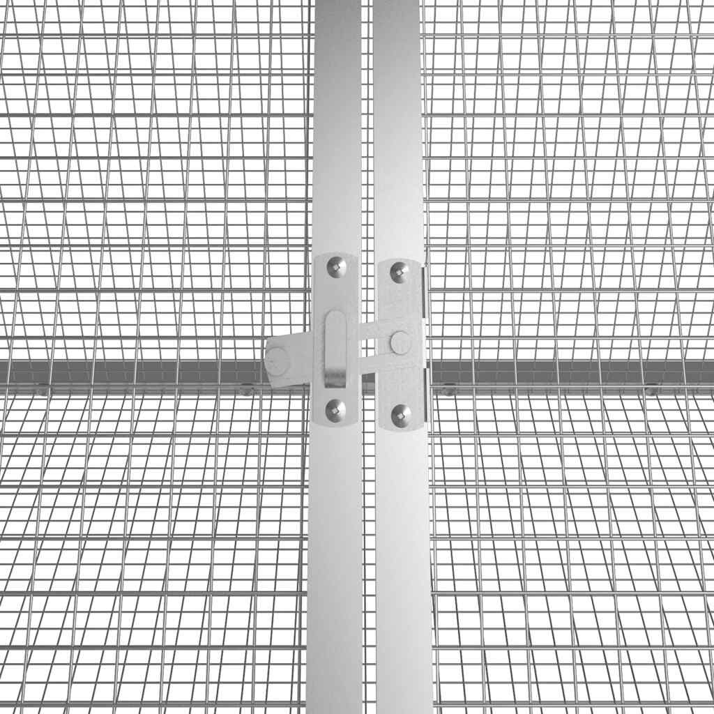 vidaXL Rabbit Cage Grey 201.5x80.5x71 cm Galvanised Steel