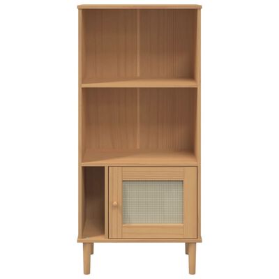 vidaXL Bookcase SENJA Rattan Look Brown 60x35x130 cm Solid Wood Pine