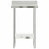 vidaXL Kitchen Work Table with Backsplash 55x55x93 cm Stainless Steel