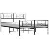 vidaXL Metal Bed Frame without Mattress with Footboard Black 135x190cm