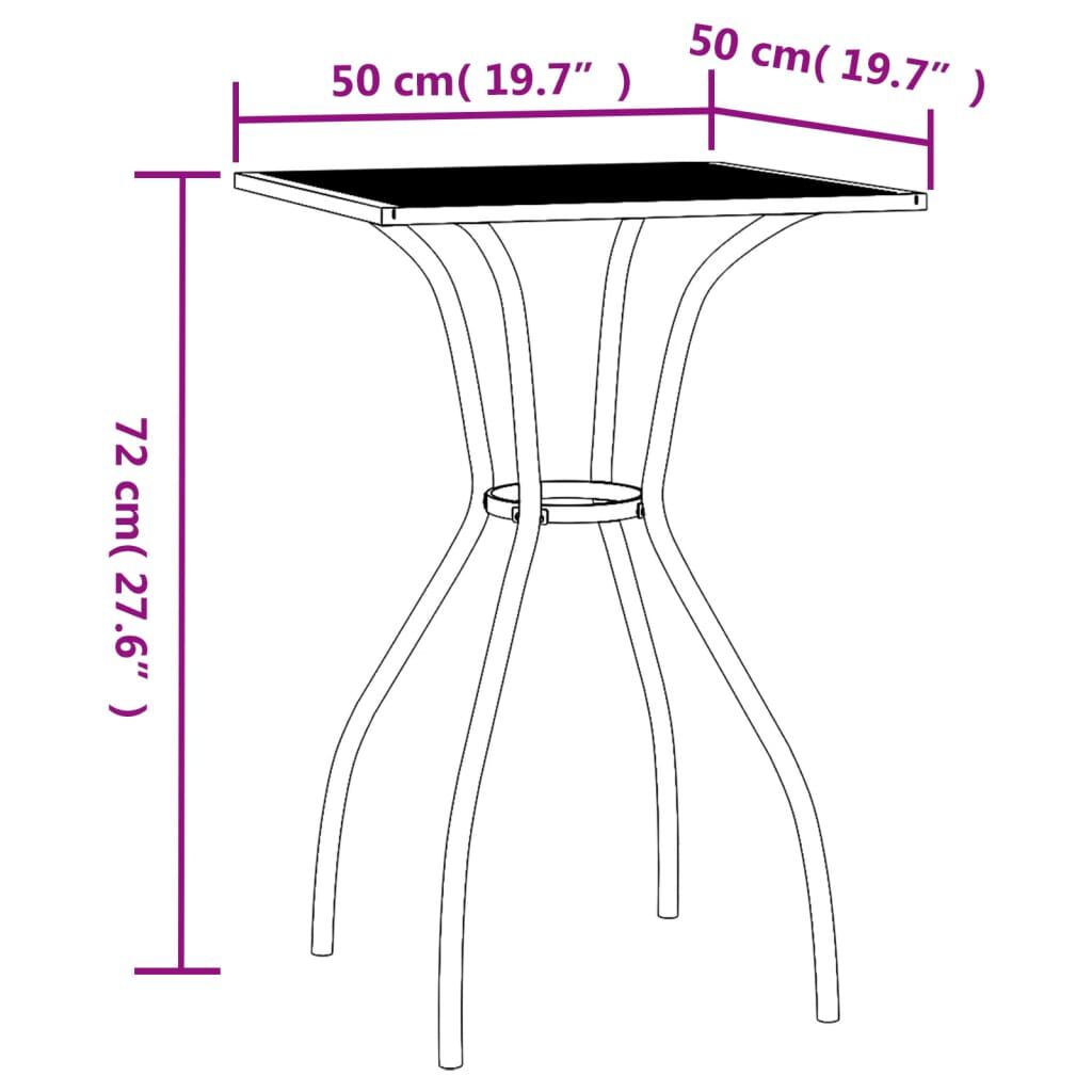 vidaXL Garden Table Anthracite 50x50x72 cm Steel Mesh
