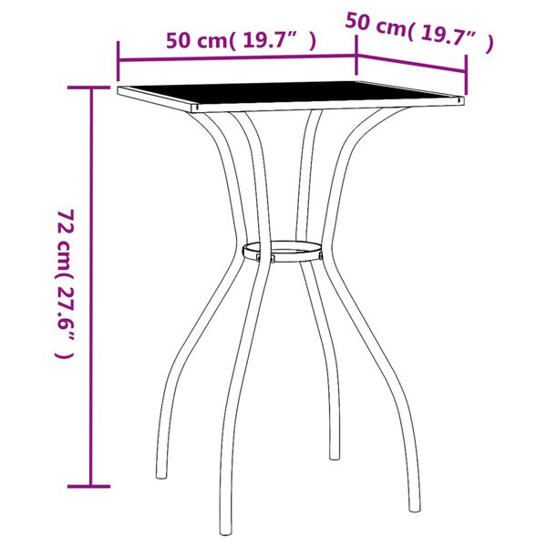 vidaXL Garden Table Anthracite 50x50x72 cm Steel Mesh